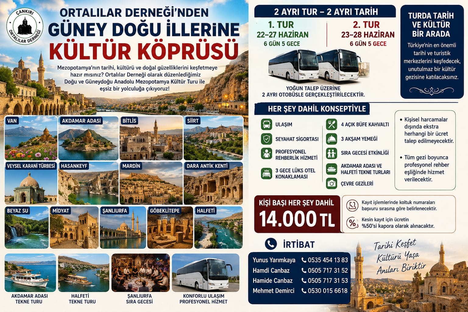 ORTALILAR DERNEĞİ’NDEN GÜNEY DOĞU İLLERİ’NE KÜLTÜR KÖPRÜSÜ